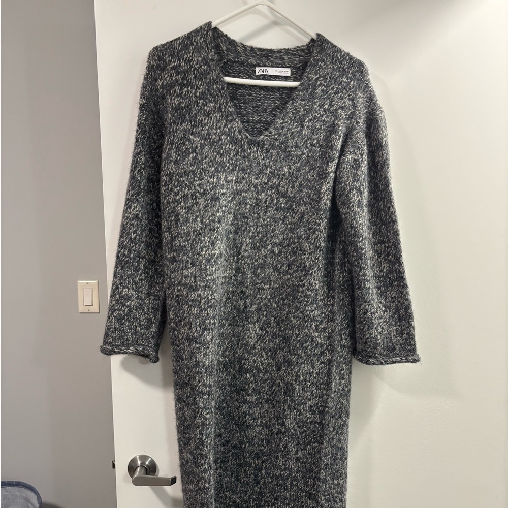 Zara Gray Long Sleeve Knit Dress